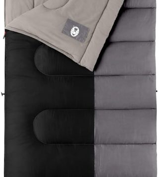 Coleman Biscayne Big & Tall 40°F Sleeping Bag, Fits Adults up to 6ft 4in Tall, No-Snag Zipper with Stuff Sack Included, Machine Washable