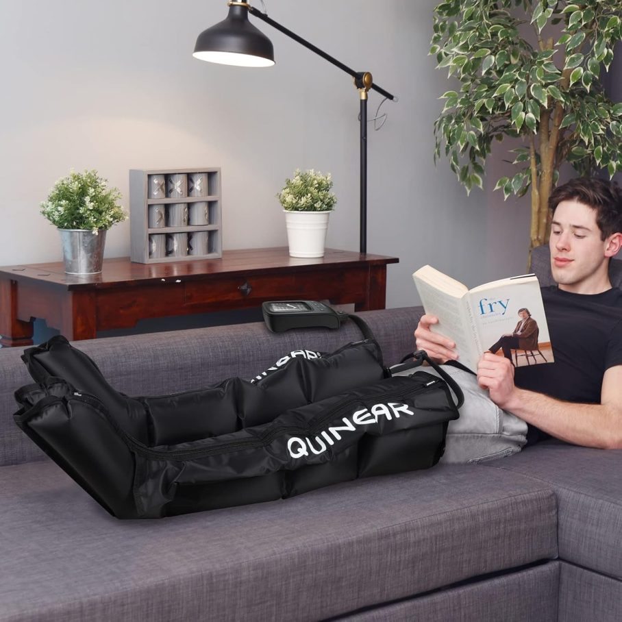 QUINEAR Professional Sequential Air Compression Therapy System for Improved Circulation and Massage - Foot and Leg Recovery Boots for Athletes - Image 2