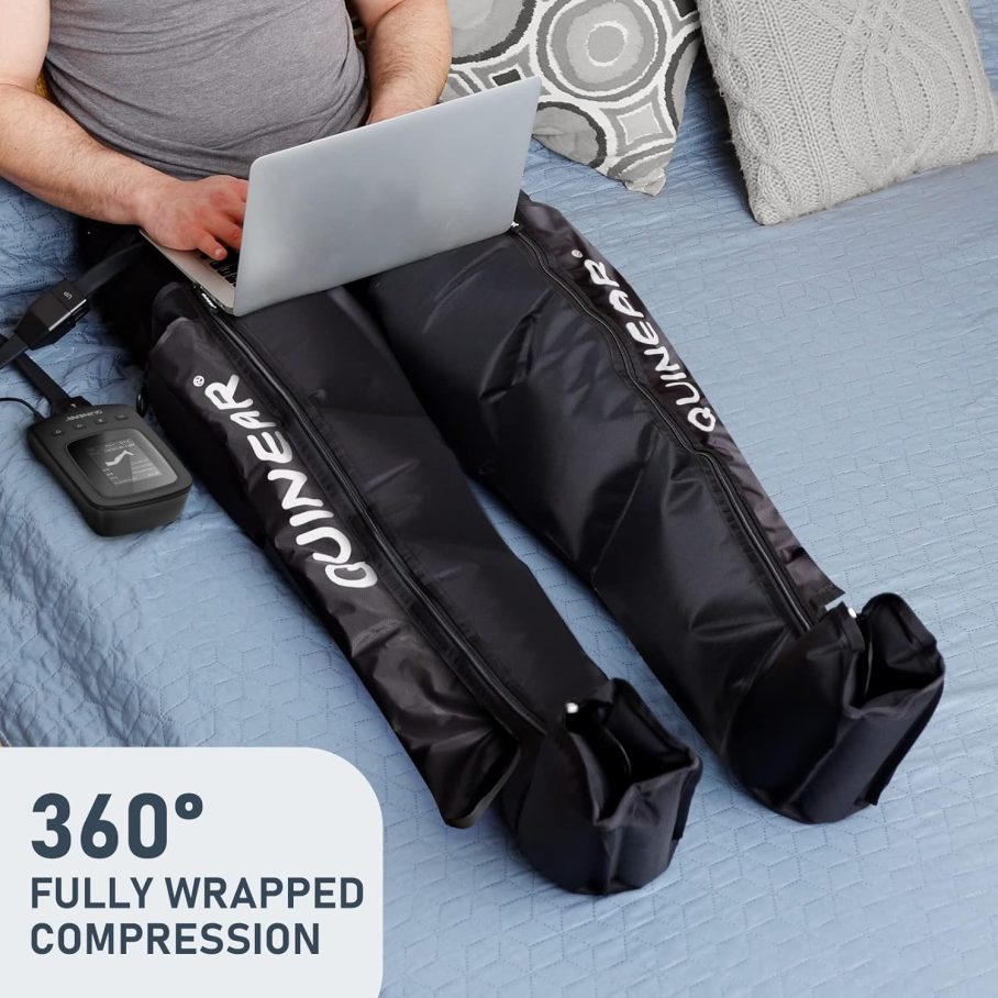 QUINEAR Professional Sequential Air Compression Therapy System for Improved Circulation and Massage - Foot and Leg Recovery Boots for Athletes - Image 3