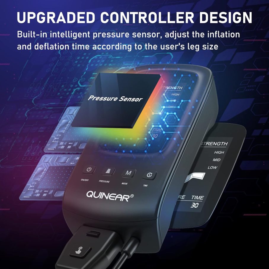 QUINEAR Professional Sequential Air Compression Therapy System for Improved Circulation and Massage - Foot and Leg Recovery Boots for Athletes - Image 5
