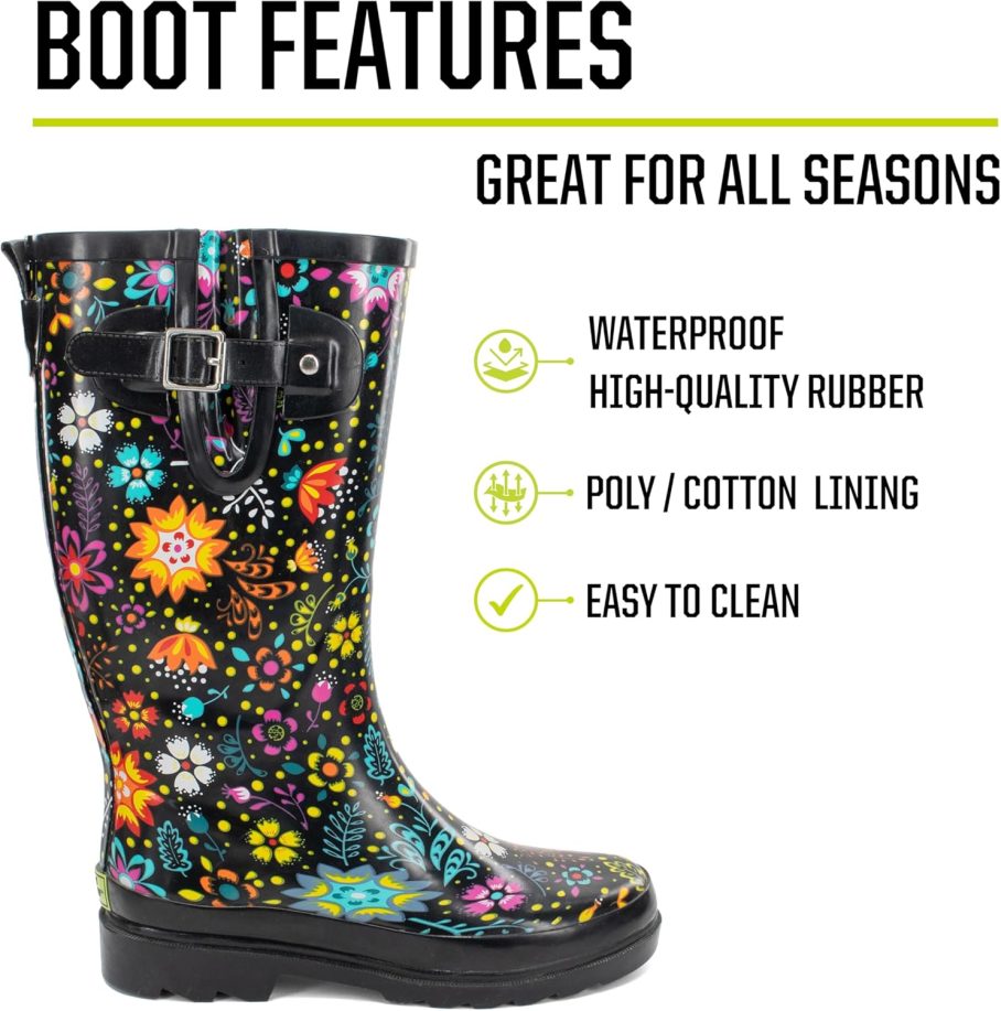 Western Chief Women's Tall Waterproof Rain Boot Outdoor Garden Shoes - Image 2