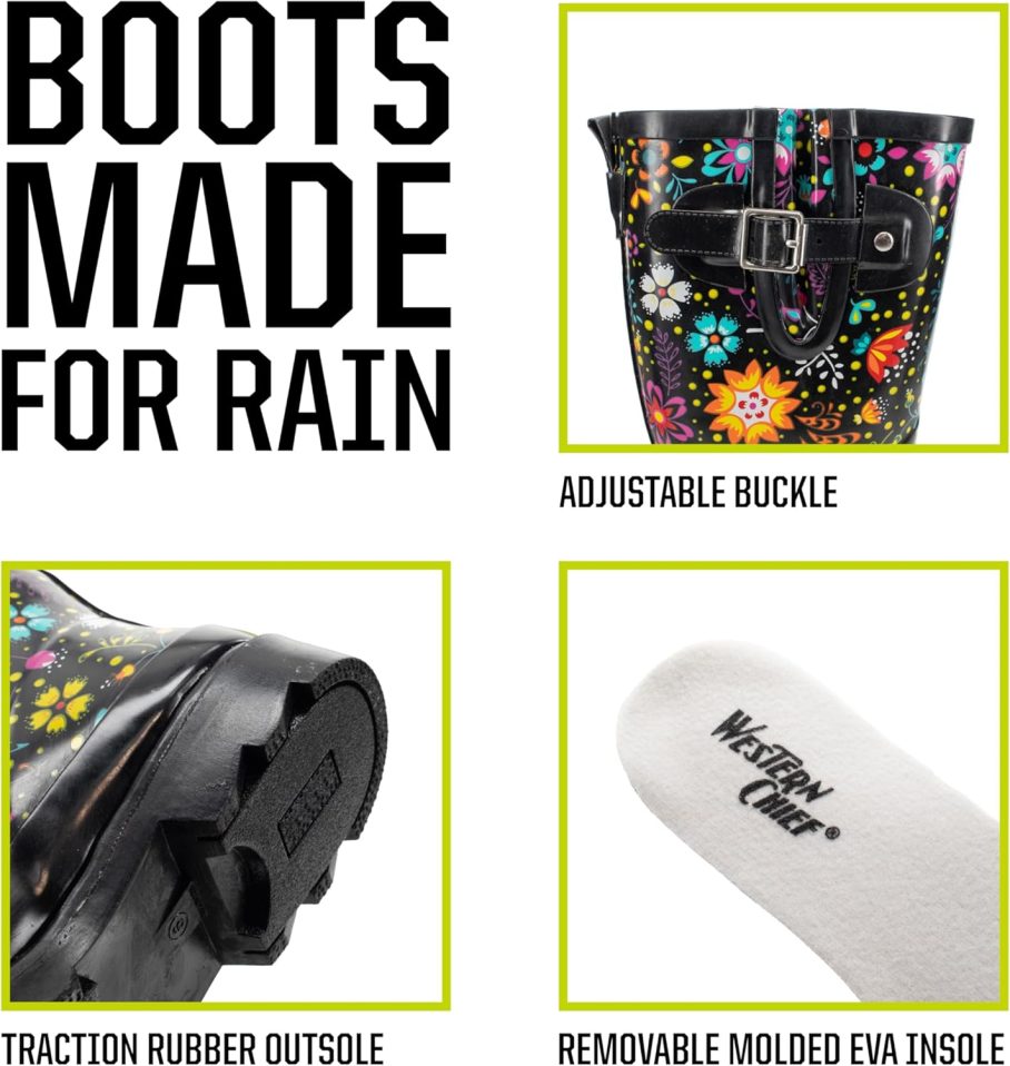 Western Chief Women's Tall Waterproof Rain Boot Outdoor Garden Shoes - Image 3