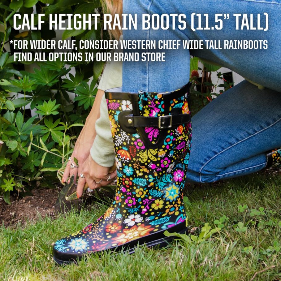 Western Chief Women's Tall Waterproof Rain Boot Outdoor Garden Shoes - Image 5